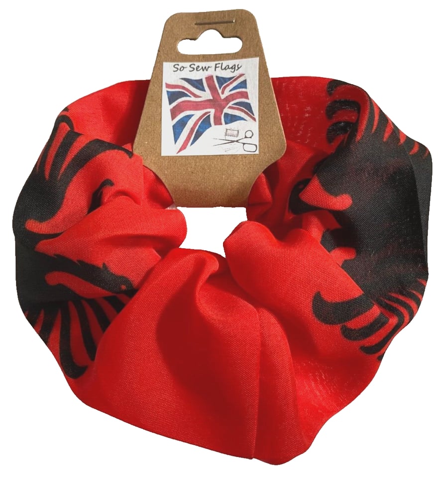 Albania Albanian Flag Hair Scrunchie Scrunchies Accessory Band Elastic