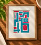 Original Abstract Postcard Art Painting Tranquil Reflections  - Image 3