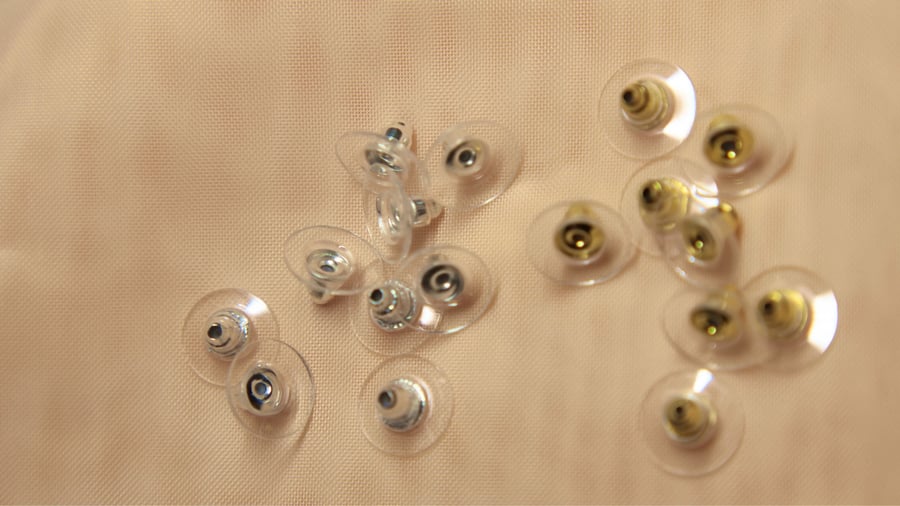 20Pairs Bullet Clutch Earring Backs with Pad, silver and gold ( Free postage)