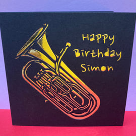 Personalised Euphonium Birthday Card