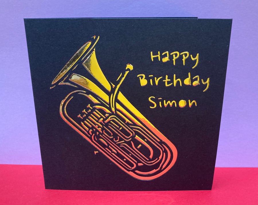Personalised Euphonium Birthday Card