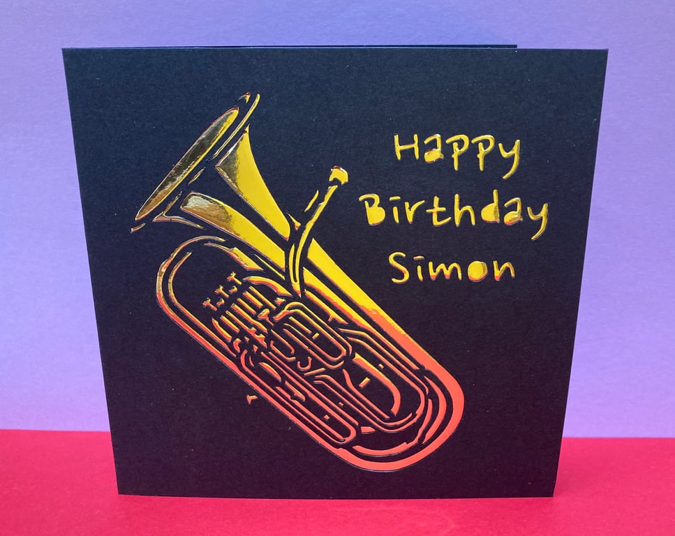 Personalised Euphonium Birthday Card
