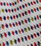 Colourful Crochet Baby Blanket, White Pram Blanket, Handmade Newborn Gift - Image 7