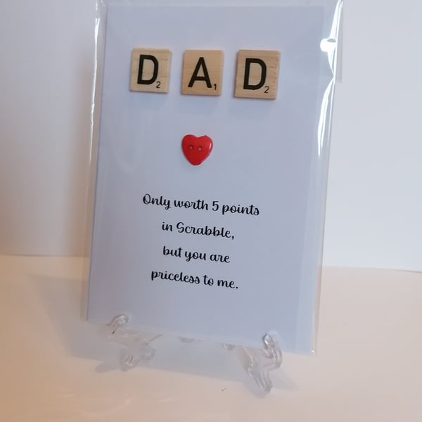 Dad only worth 5 points in Scrabble greetings card