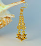 Halloween Witch Earrings, Sparkly Gold Glass, Trick Or Treat Costume Jewellery - Image 4