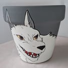 Studio Ghibli Wolf fan art 13cm Terracotta Pot 