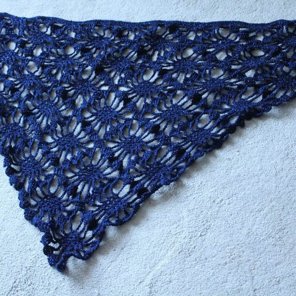 ladies triangular shawl- unique!