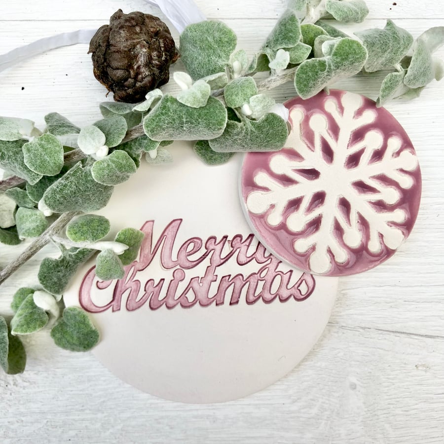 Duo ceramic Christmas decoration