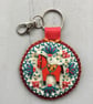 Hand Embroidered Horse Keyring or Bag Charm