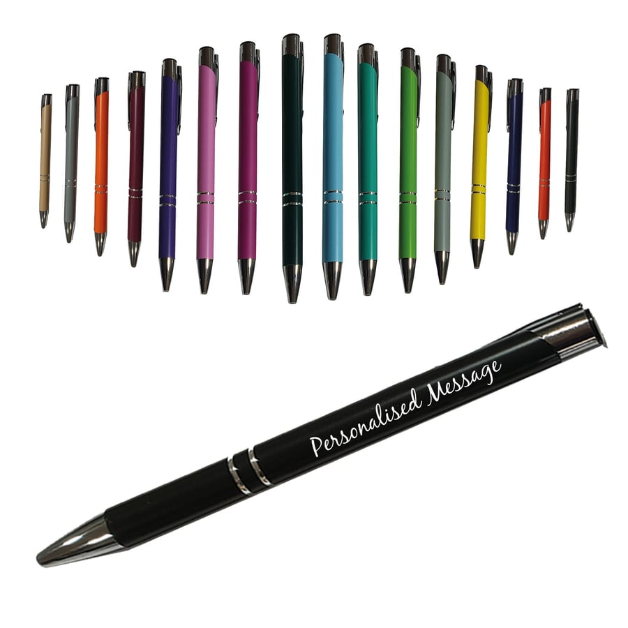Personalized Engraved Colorful Pens, Customized Name Message