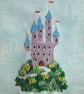 Tiny Fairy Tale Castle Hand Embroidered Picture, Textile Art - Image 2
