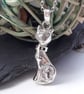 Cat Necklace Personalised Sterling Silver Hallmarked  - Image 1