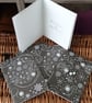 Pack of 6 Christmas Cards. Snowflake Designs With Greeting And Envelopes