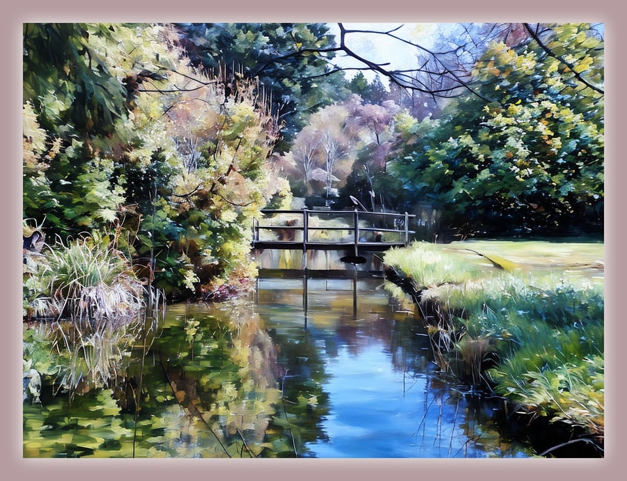 Gooderstone Water Gardens Norfolk Greeting Card A5