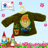 Dark Green Jumper appliquéd and embroidered with a Cute Garden Gnome