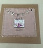 Fabric birthday cake card