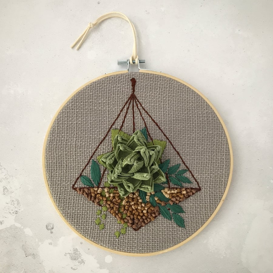 Embroidered Terrarium Garden II