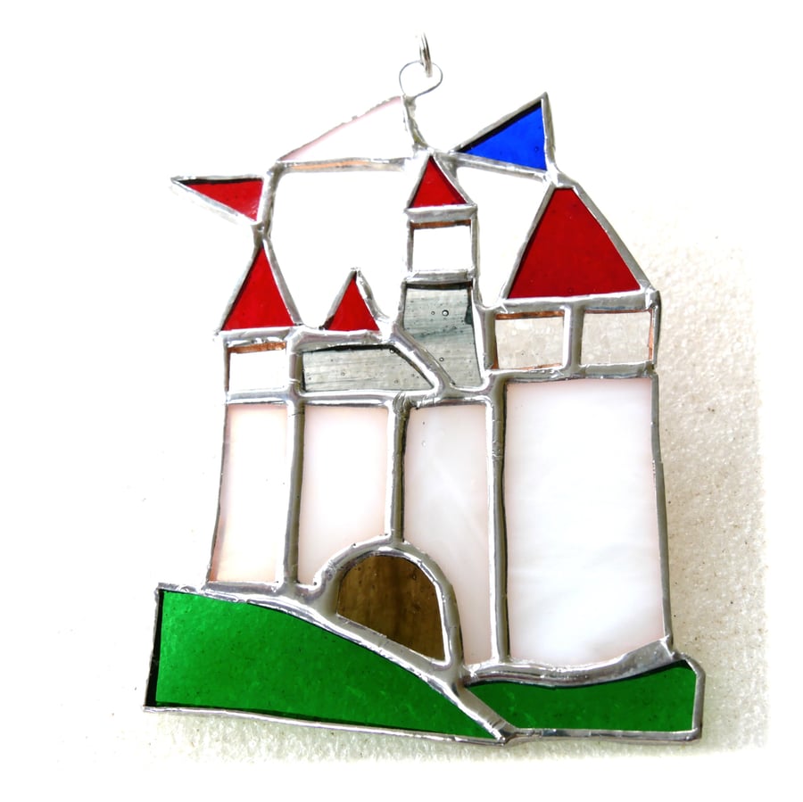 Castle Suncatcher Stained Glass Fairytale Handmade 013