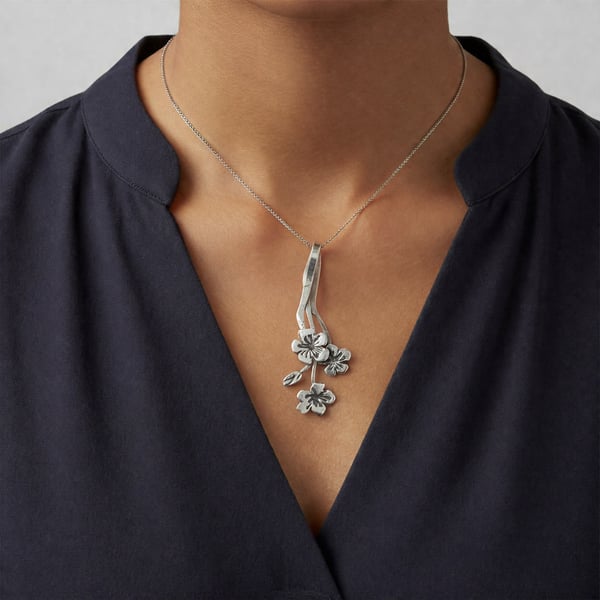 Cherry Blossom Silver Pendant