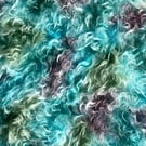 Hand dyed Helmbold mohair fur fabric "Sea Foam" on 40mm wavy
