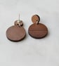 Double Circle Wooden Drop Earrings - Image 2