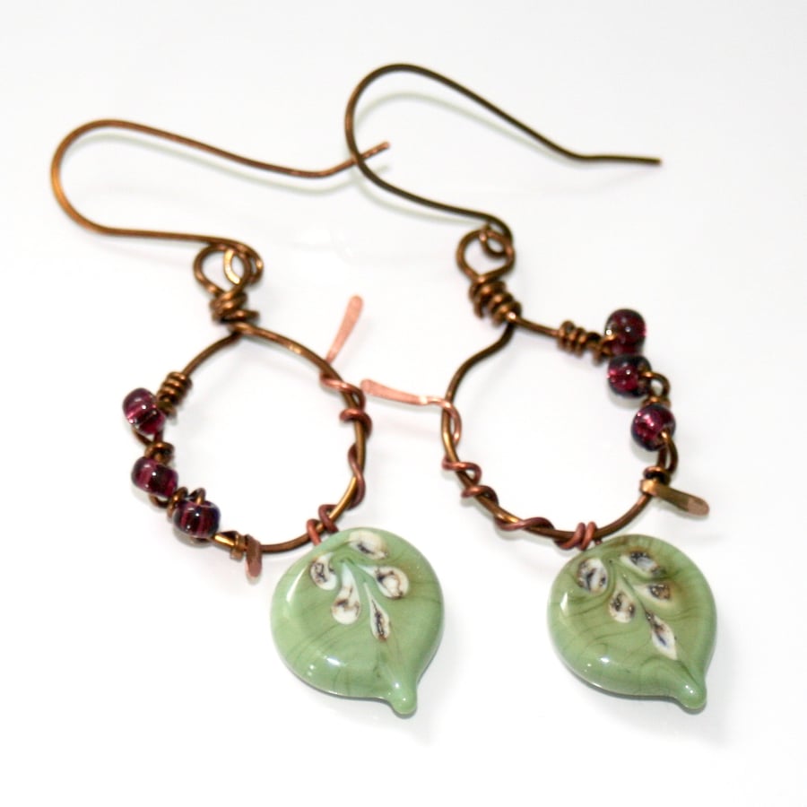 Trailing vine earrings