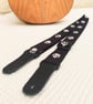 1 inch Wide Adjustable Ukulele Strap with Black and White Skulls - Image 3