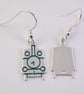 Steam Train Drop Earrings, Silver Railway Jewellery, Handmade Train Gift - Image 3