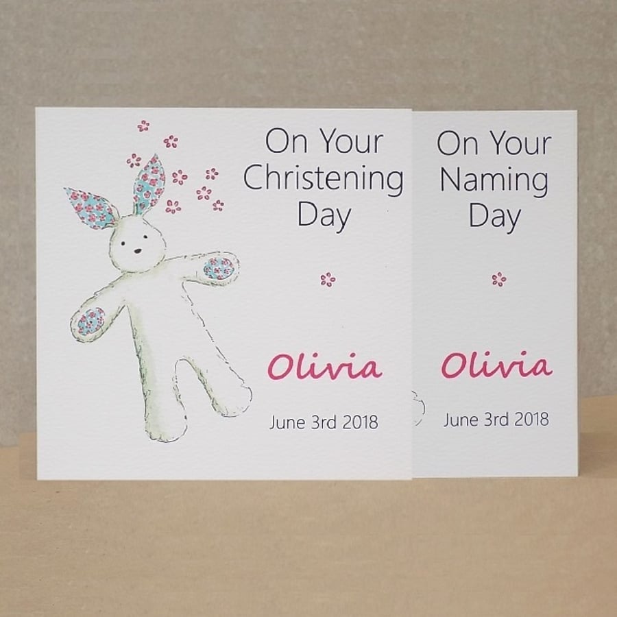 Christening Naming Day Card -Personalised
