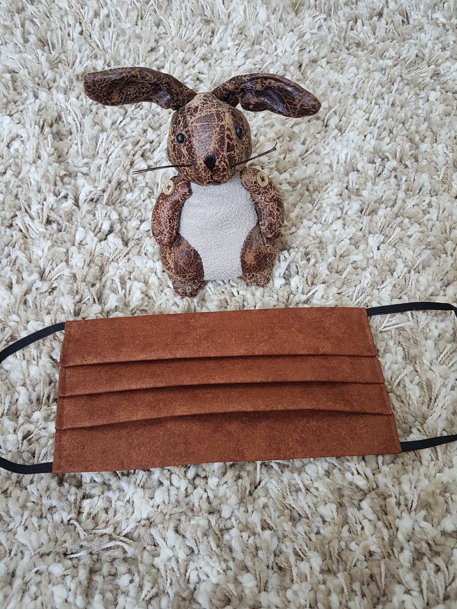 Adult face covering – Conker Brown Mottled print