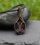Copper Wire Wrapped Pendant with Green Dichroic Glass - Image 7