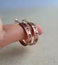 Copper Paw Print Hoop Stud Earrings - Sterling Silver Posts - Image 2