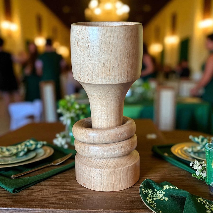 Handcrafted Irish Wedding Goblet - with Two Captive Rings