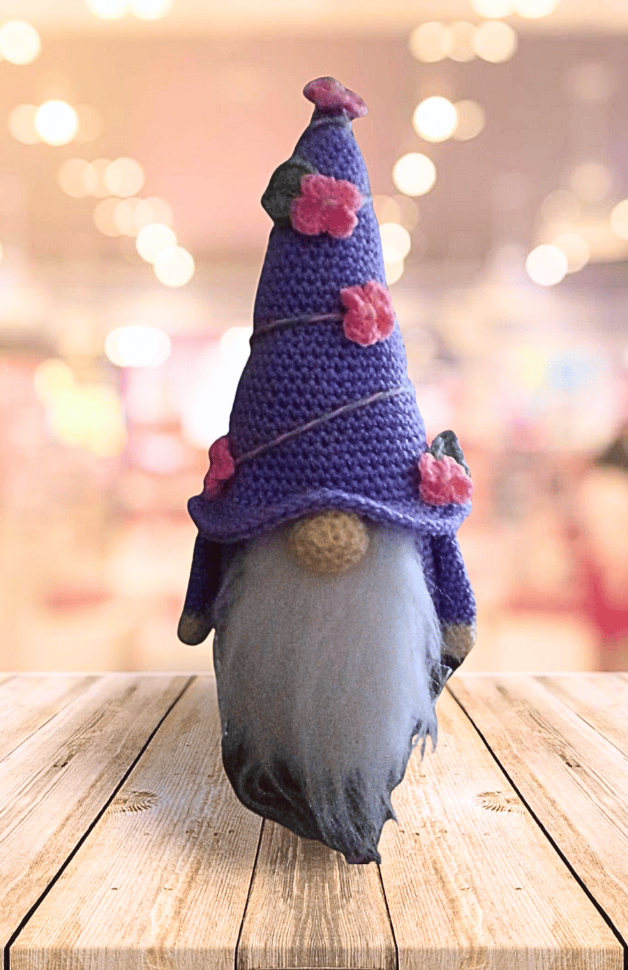 Crocheted Springtime Gnome