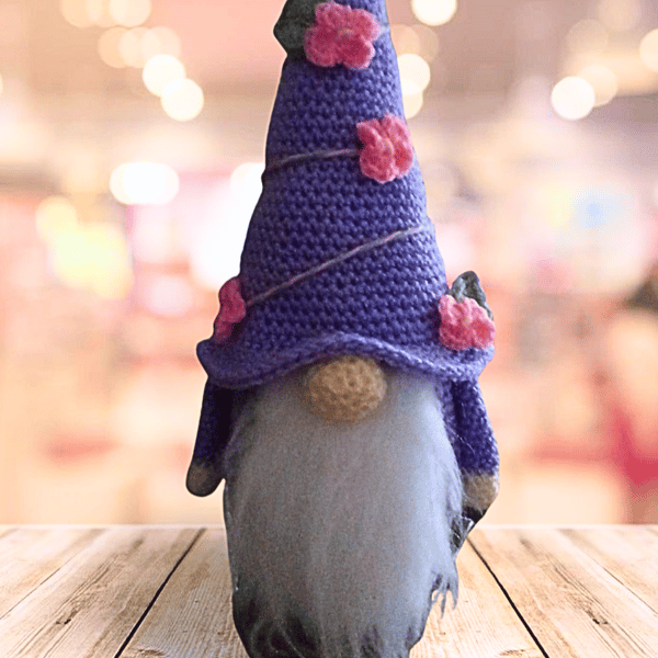 Crocheted Springtime Gnome