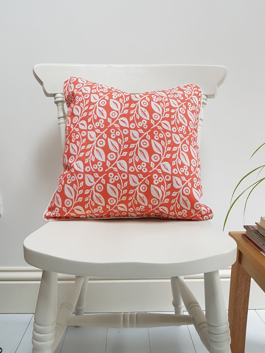'Lucy' Cushion in Coral