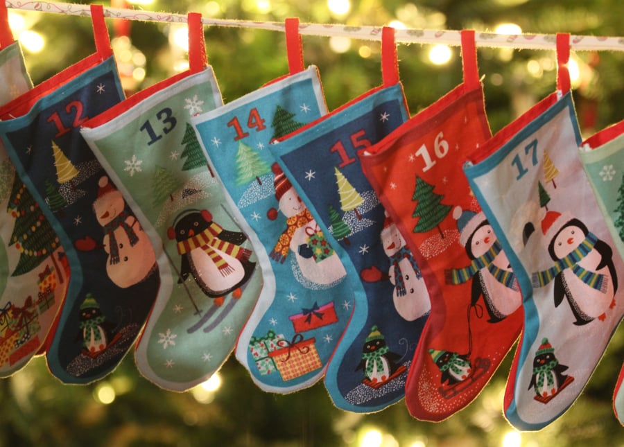 Stocking Advent Calendar Bunting