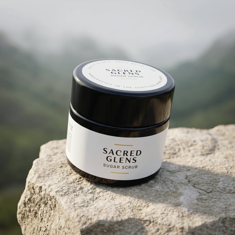 Handmade Sugar Face Scrub for Sensitive Skin - Organic Oils - Scottish Highlands