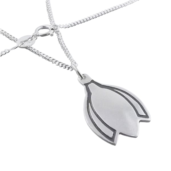 Snowdrop Pendant (Large), Handmade Silver Necklace