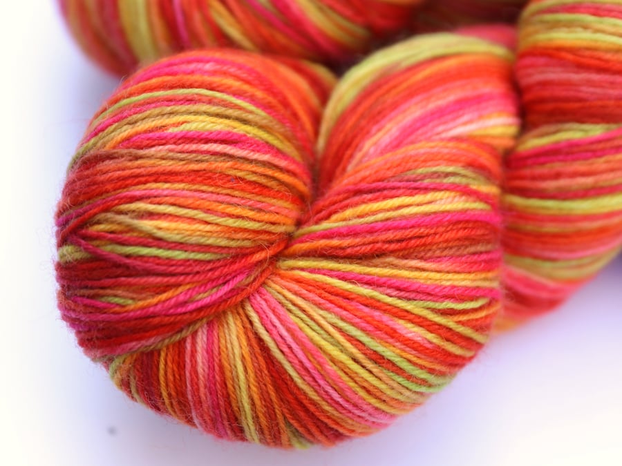 SALE: Tropical Fruit - Superwash Bluefaced Leicester 4-ply yarn