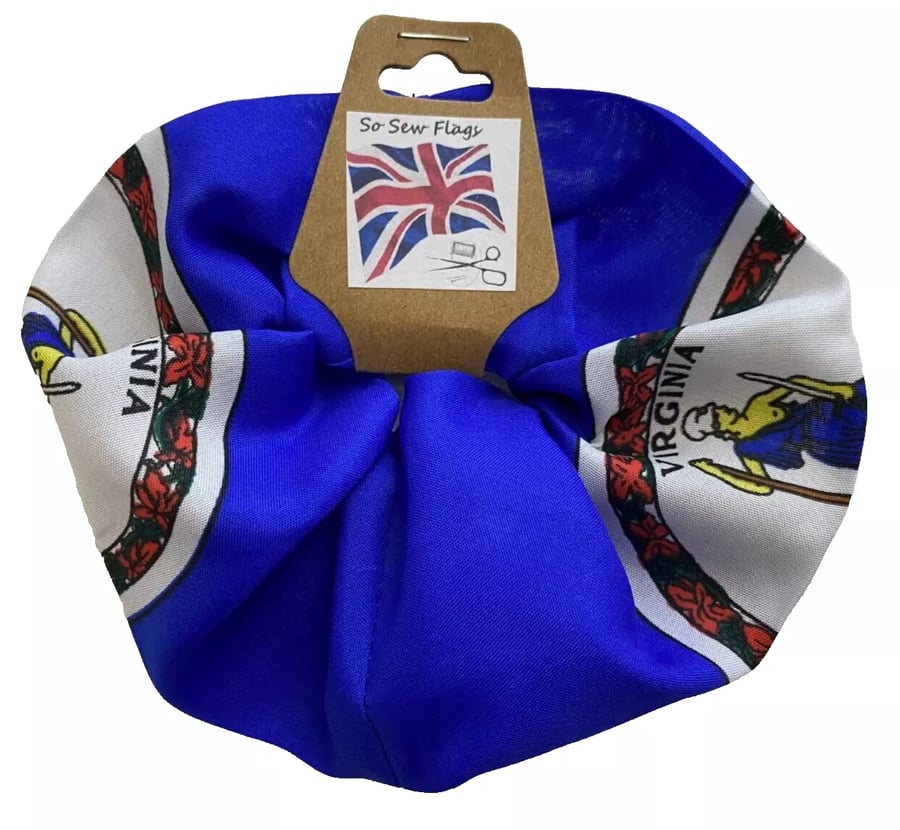 Virginia USA State America Flag Hair Scrunchie Scrunchies Accessory Band 