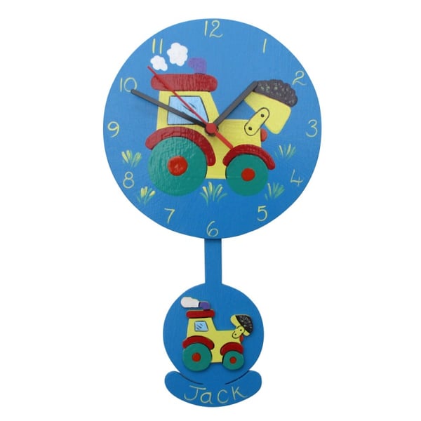 Personalised Brightly Coloured Child's Pendulum Clock