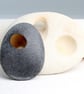 Pebble brooch with gilded hole that goes through the stone. Nature inspired. - Image 7