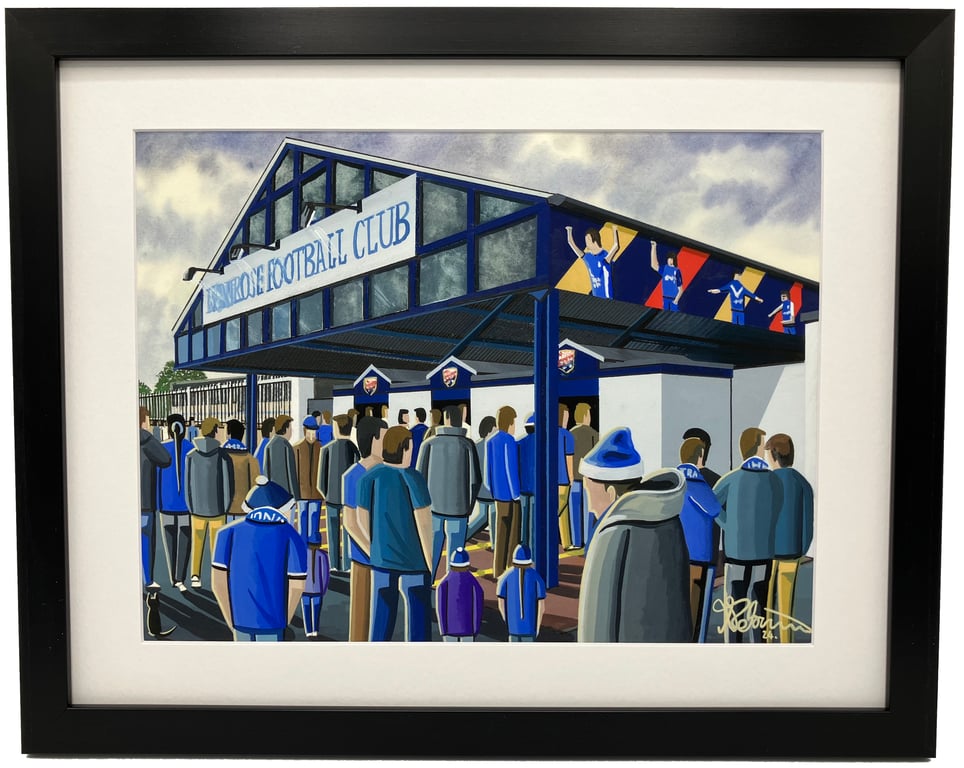 Montrose F,C, Framed Links Pk Football Stadium Art Print. 14" x 11" Frame Size