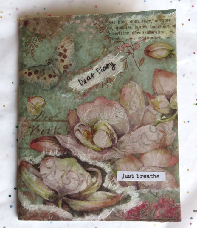 A6 Notebook Lotus Flower Collage