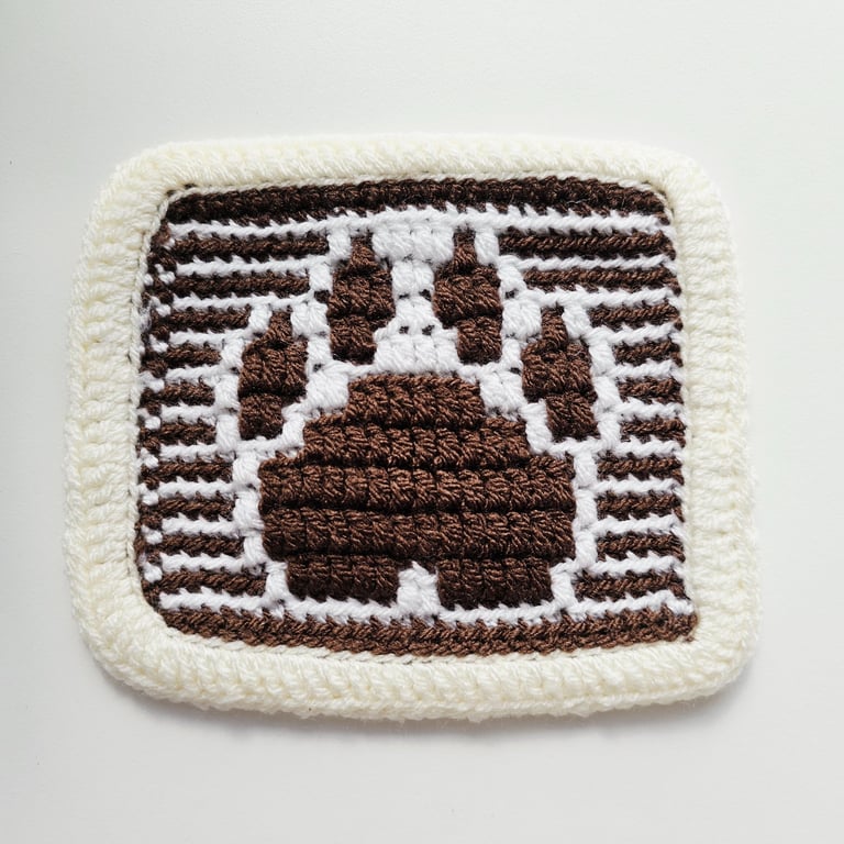 Large Brown & White Paw Print Coaster Mat - Summer Seconds