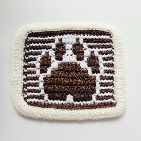 Large Brown & White Paw Print Coaster Mat - Summer Seconds