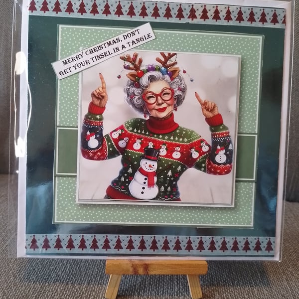 Don't get your tinsel in a tangle Christmas card