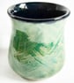 Green Patterned Glazed Mug - Hand Thrown Stoneware Ceramic Mug  - Image 3