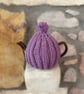 Small Tea Cosy for 2 Cup Tea Pot, Purple, Hand Knitted